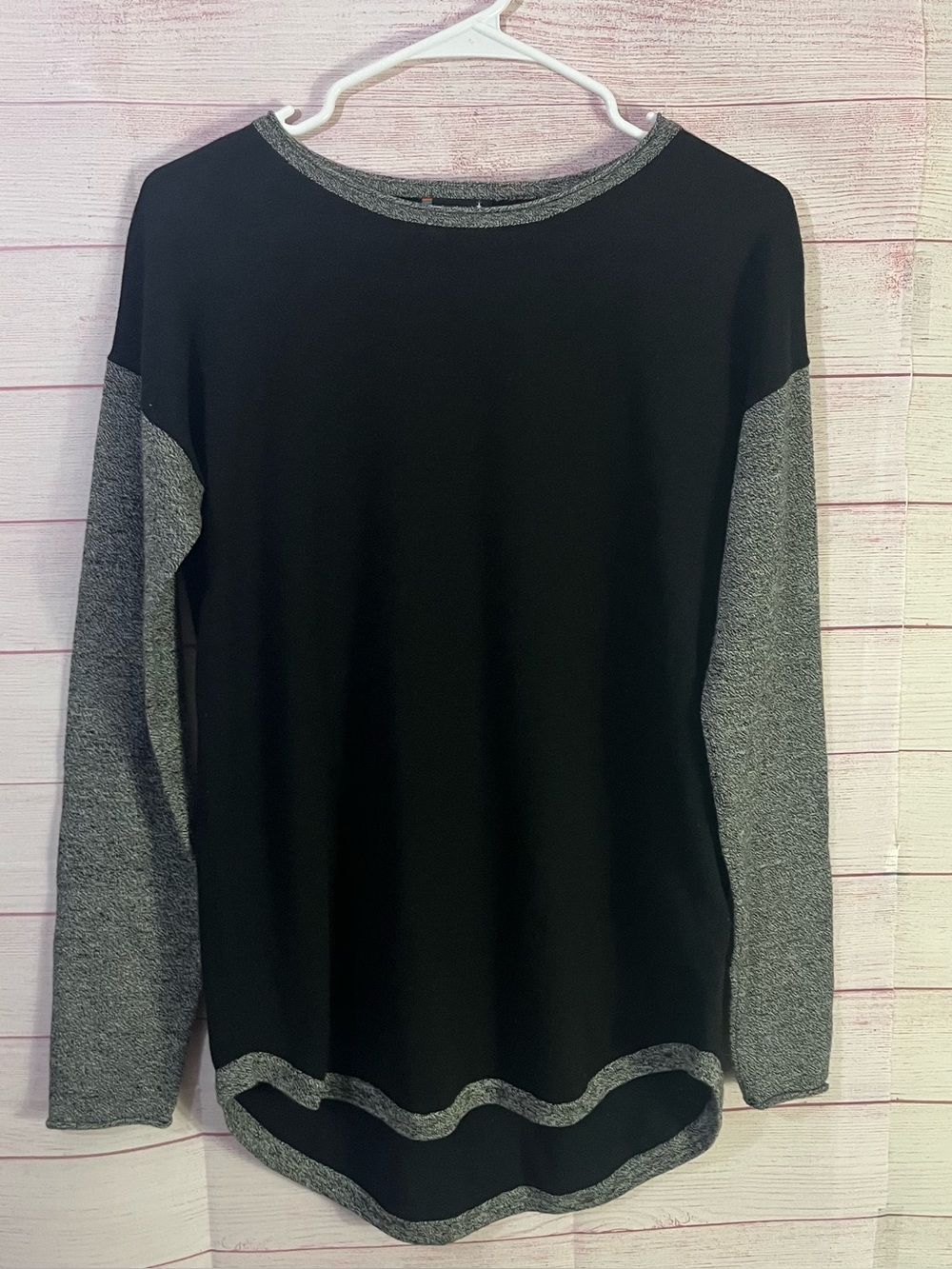 Smartwool Black Gray  Shadow Pine Colorblock Sweater Shirt Small